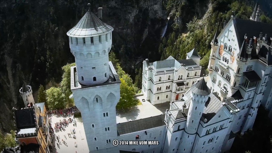 Neuschwanstein Castle Schloss Hohenschwangau FPV DJI Phantom Kopter Bayern Bavaria Drone Fatshark Mobius HD action cam predator attitude scenic nature alps mountains Forggensee Aerial Luftbild Luftaufnahmen Drohne Copter