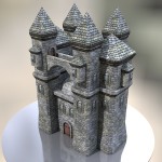 papercraft papiermodell castle schloss cinema4d c4d pepakura burg 3d model modellbau low poly modeling