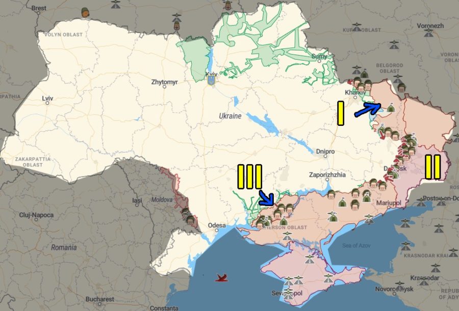 ukraine krieg putin taktische karte verlauf front sloviansk kupiansk izium kramatorsk kherson kharkiv mike vom mars blog