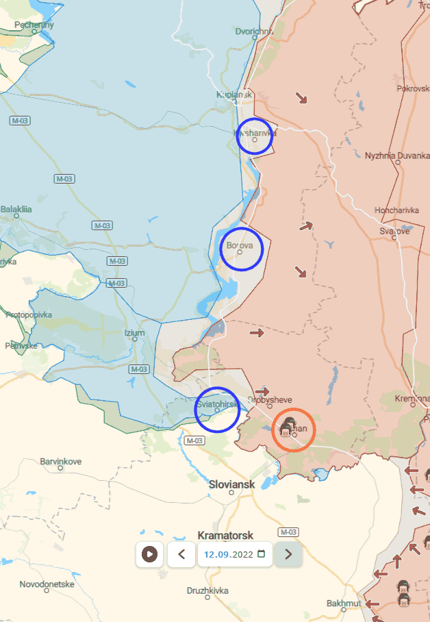 ukraine krieg putin taktische karte verlauf front lyman sloviansk kupiansk izium kramatorsk kherson kharkiv mike vom mars blog