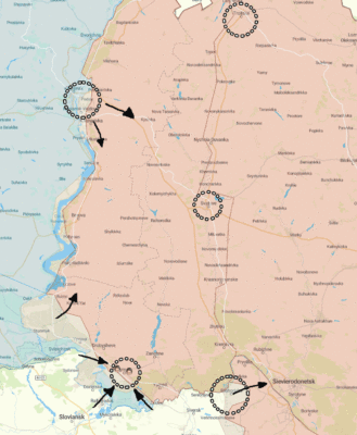 ukraine krieg putin taktische karte verlauf front lyman sloviansk kupiansk izium kramatorsk kherson kharkiv oskil mike vom mars blog